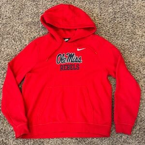 Nike Red Hoodie with Ole Miss Rebels Logo